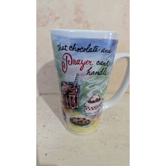 "God Sends No Stress That Chocolate & Prayer Cant Handle" Ceramic Coffee Mug - Picture 4 of 7